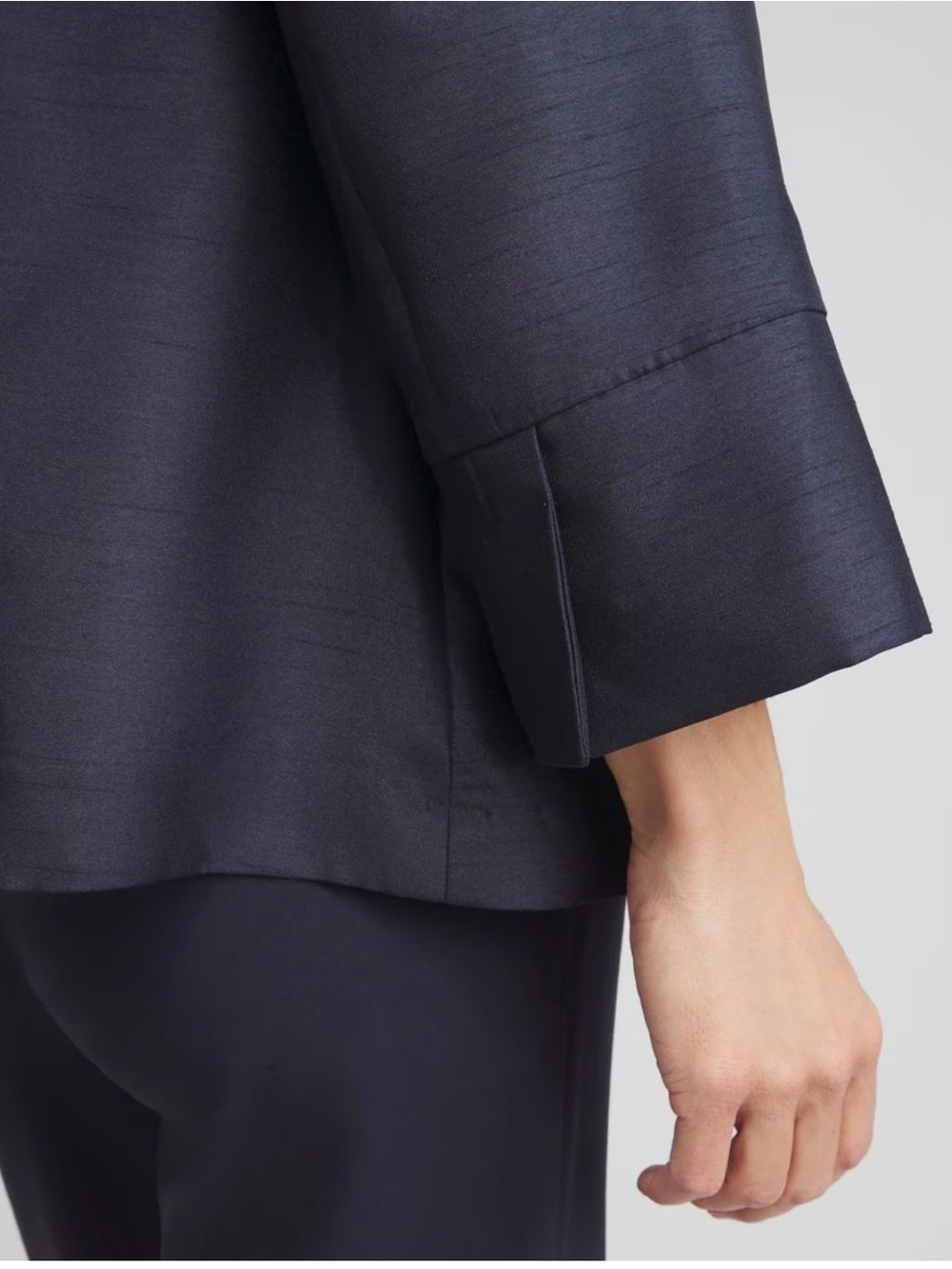 Chico's Navy Satin Shantung Topper - Picture 4 of 10